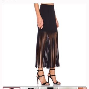 Monroe fringed midi skirt